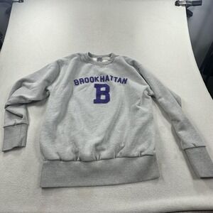 Ebbets Field Flannels Sweatshirt Mens Large Gray Brookhattan B USA Crewneck